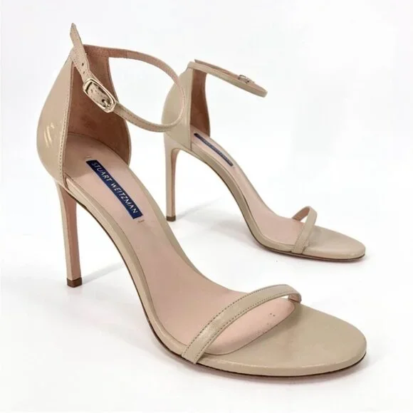 Stuart Weitzman Nudistsong Strap Bambina Nappa Leather Open Toe 110mm Sandal